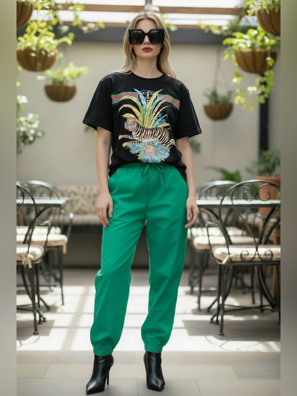 Gucci Black Graphic Lunar Tiger Tee